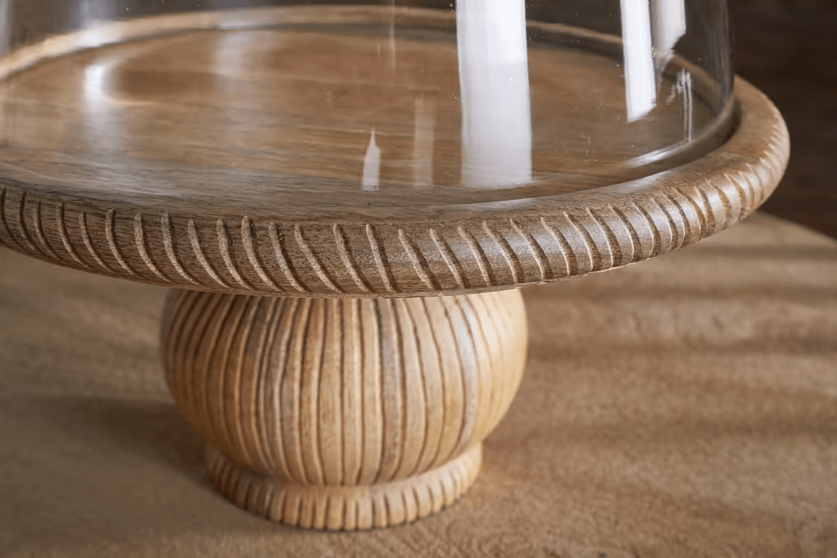 Nkuku - Vivan Glass Cake Stand & Dome - Natural