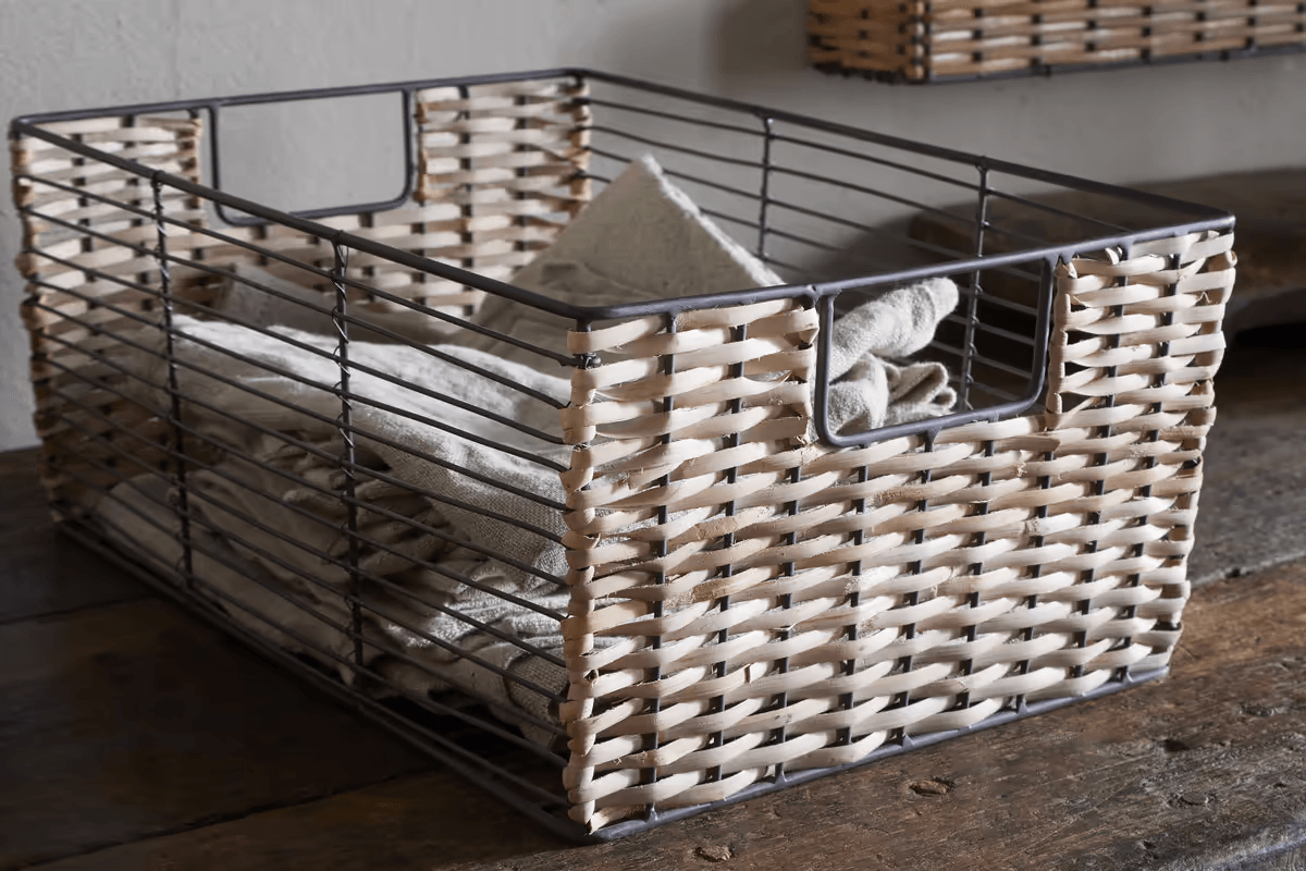 Nkuku - Montali Iron & Rattan Storage Baskets - Natural