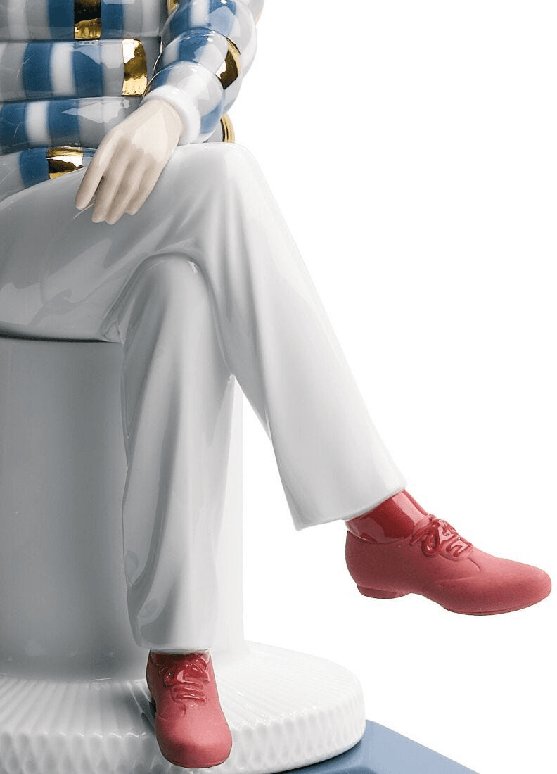 Lladró - The Lover III Sculpture featuring playful porcelain design and stylish red shoes.