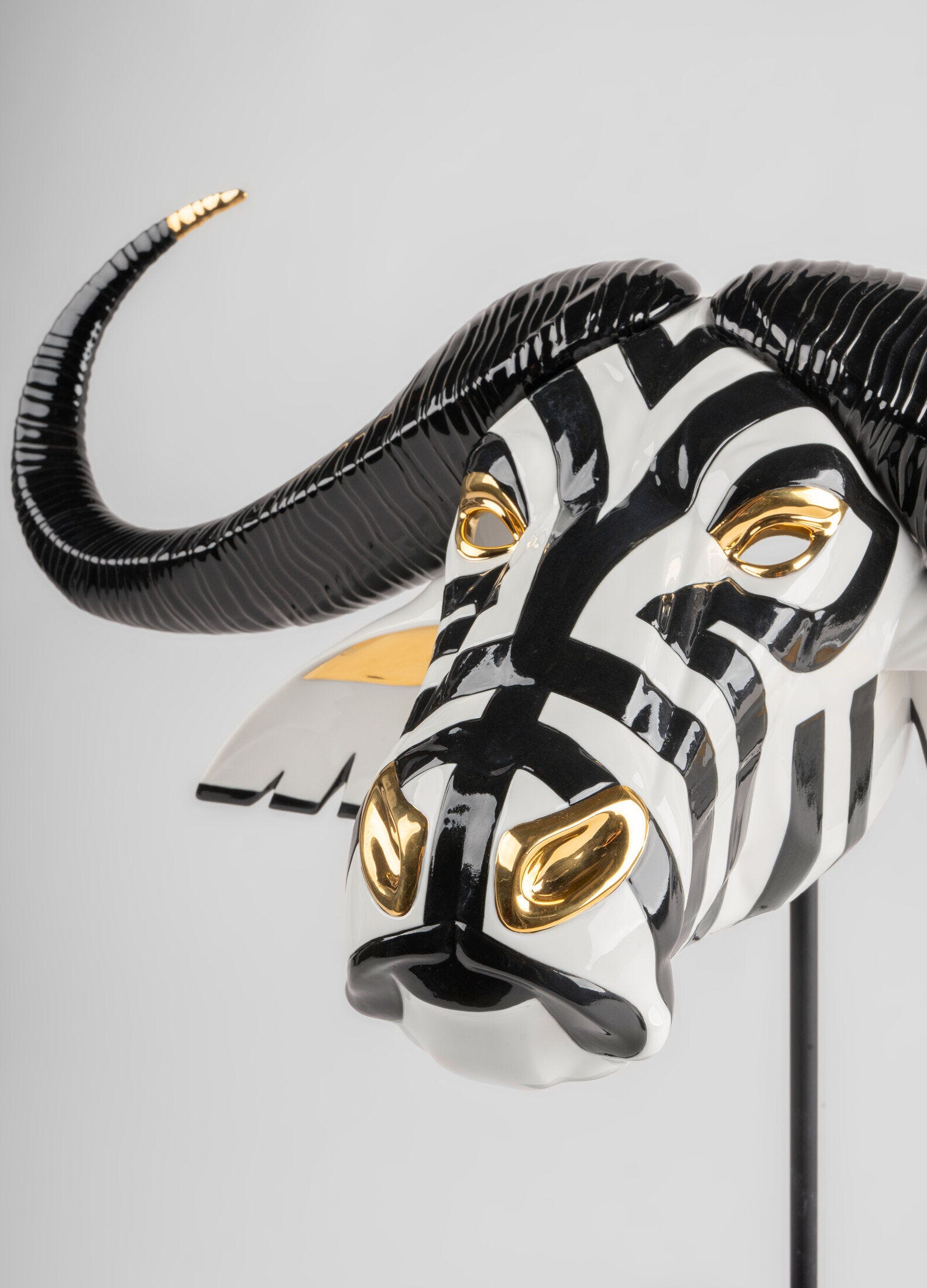 Lladró - Buffalo Mask - Black and Gold