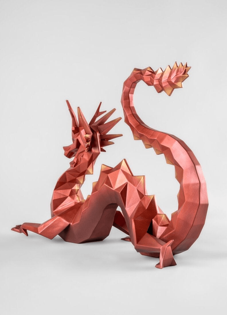 Lladró - Dragon Sculpture - Limited Edition in striking porcelain, showcasing intricate details and vibrant colors.