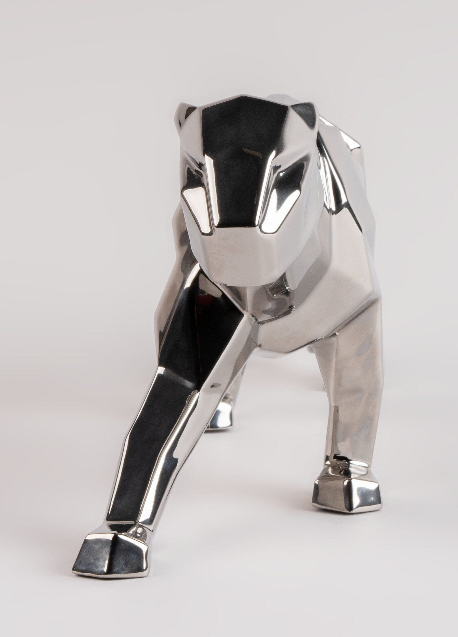 Lladró - Panther Sculpture - Silver