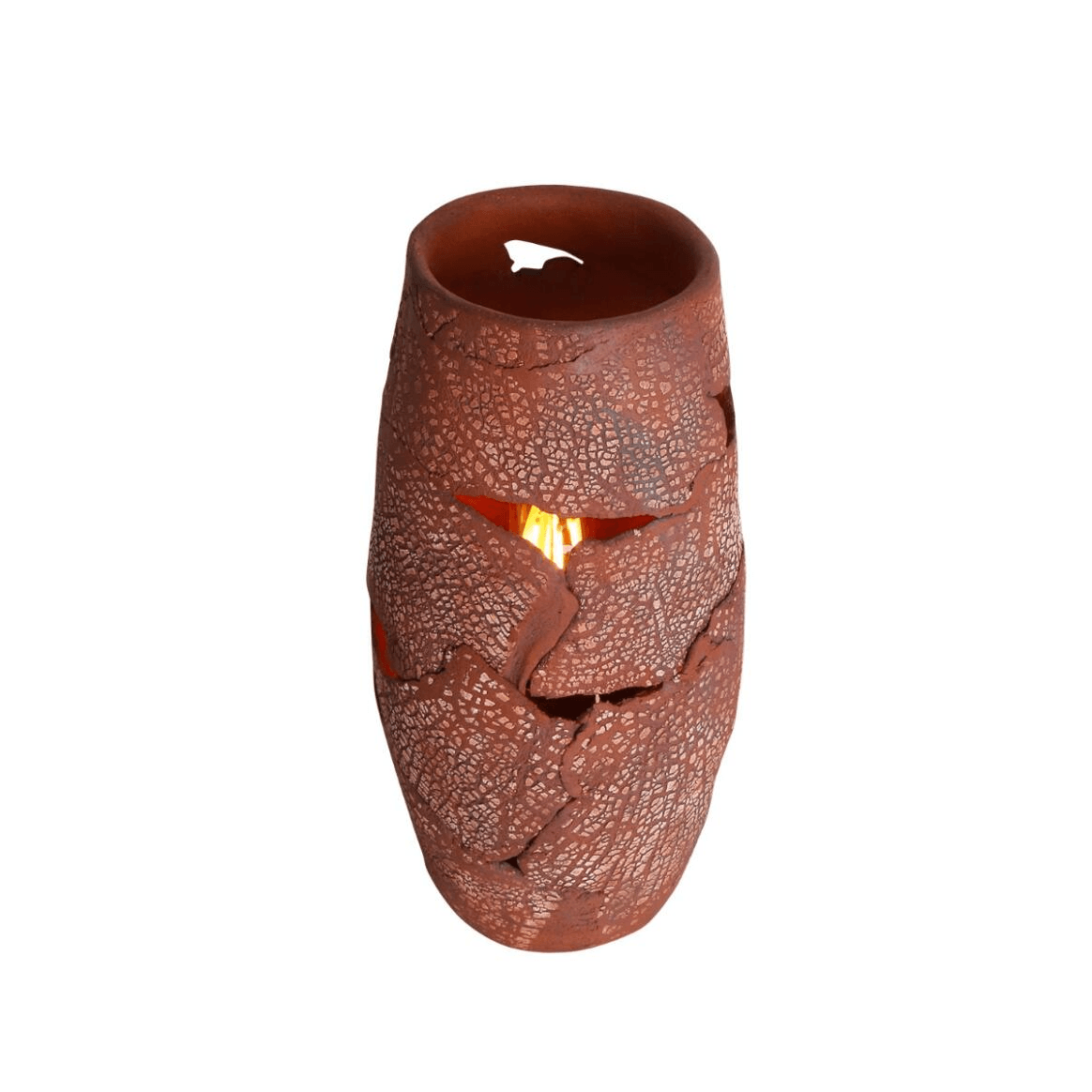Mullan Carya Ceramic Table Lamp Rustic Luminaire Red Iron - Powder Coated Matte Black Finish