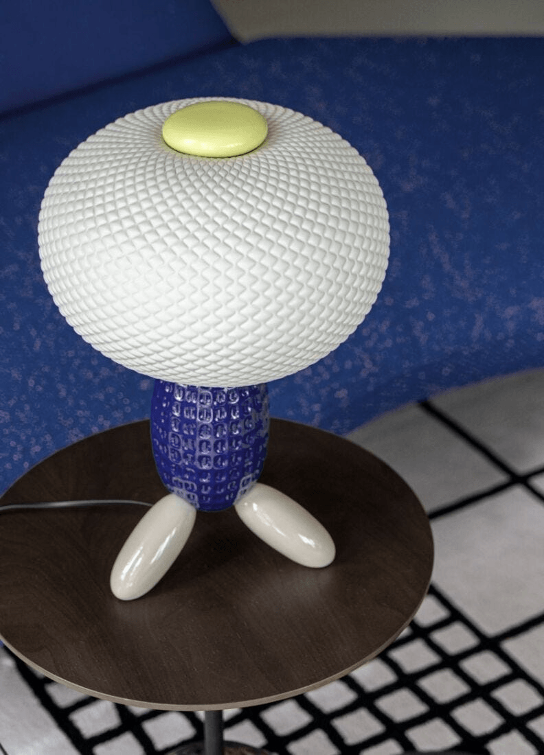 Lladro Porcelain balloon design: Lladró - Soft Blown Table lamp - Blue