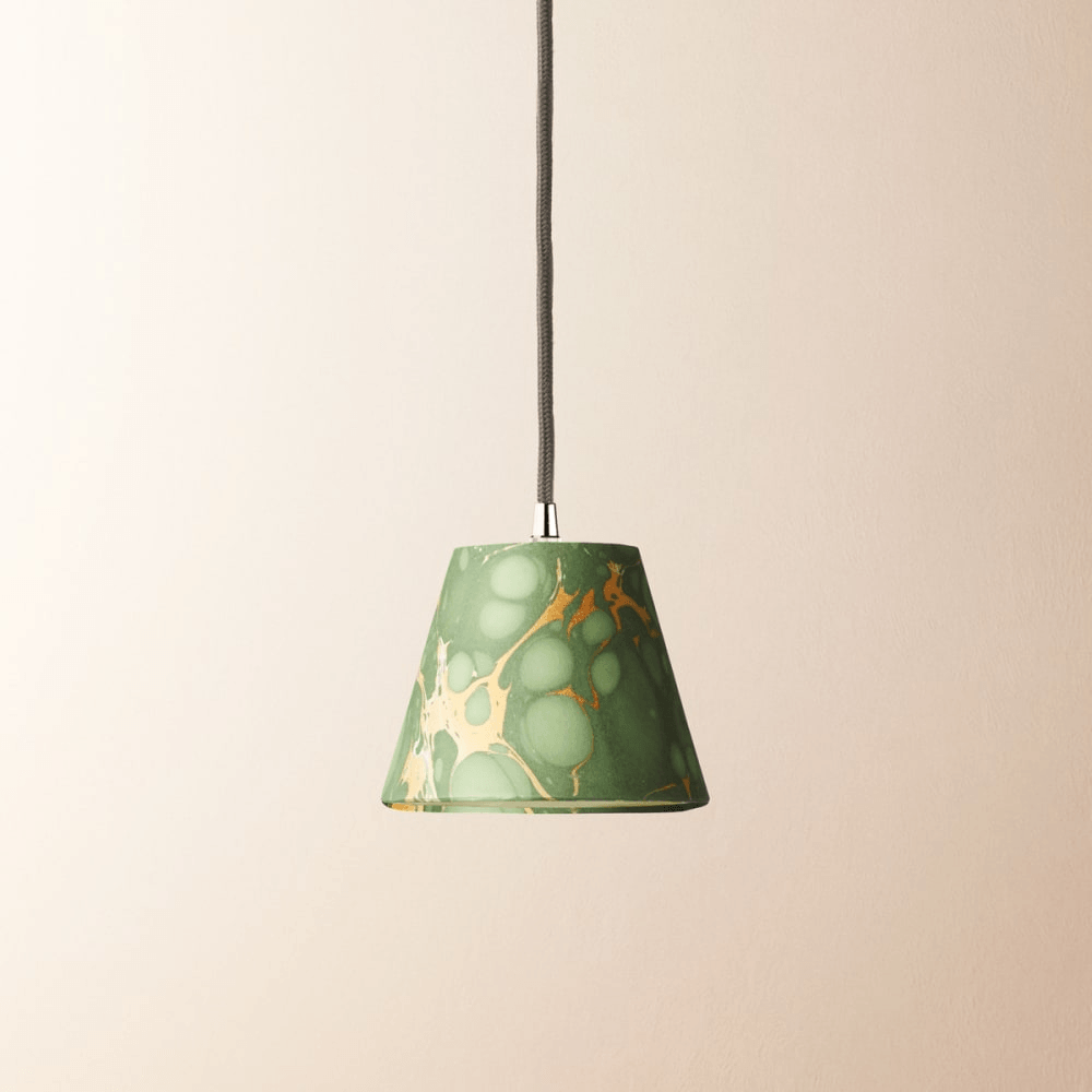 Pooky - 18cm Pendant Light Shade - Foglia Hand Made Marble Paper