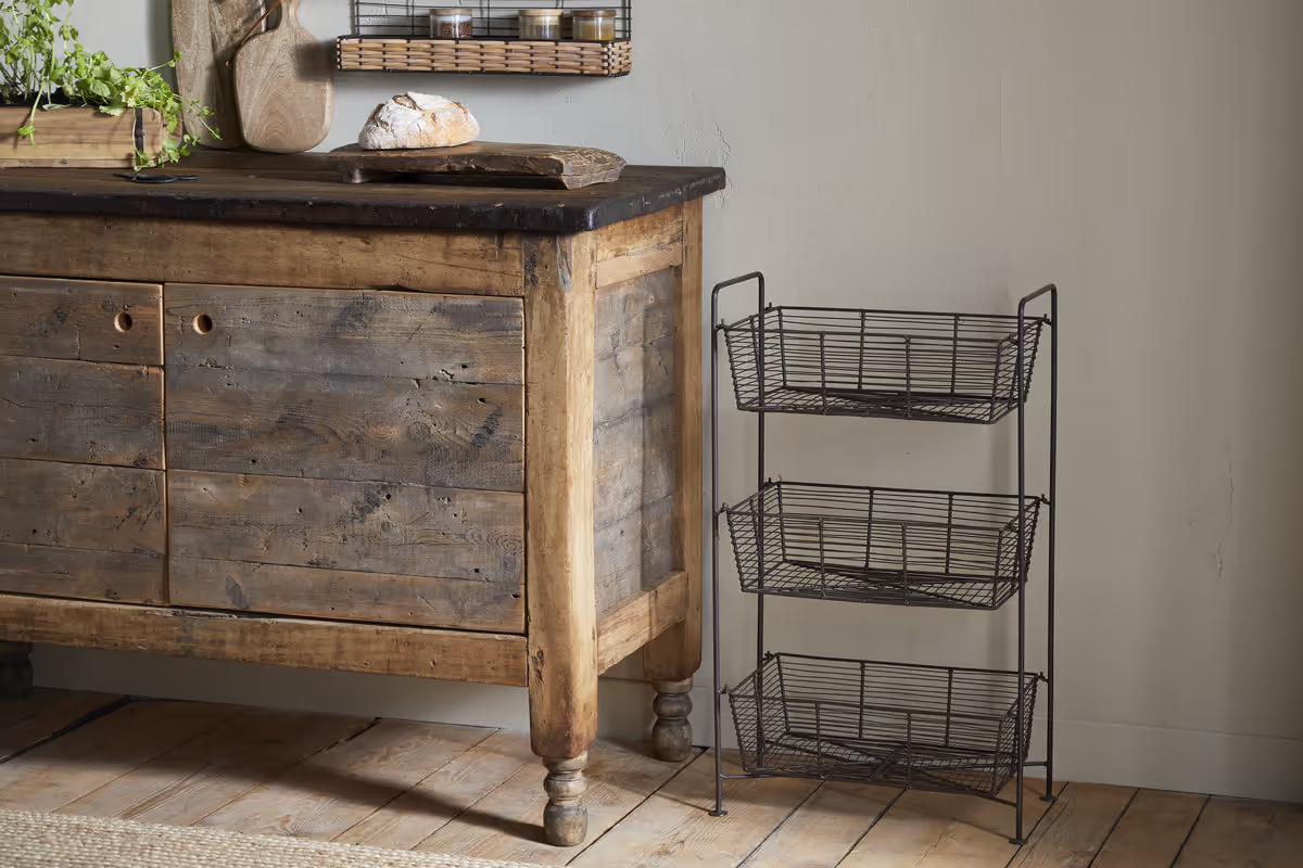 Nkuku - Inkollu Three Tier Storage Stand - Antiqued Brass