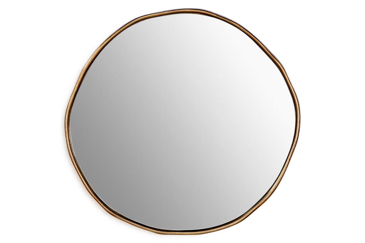 Nkuku - Mchanga Organic Shape Mirror - Antique Brass
