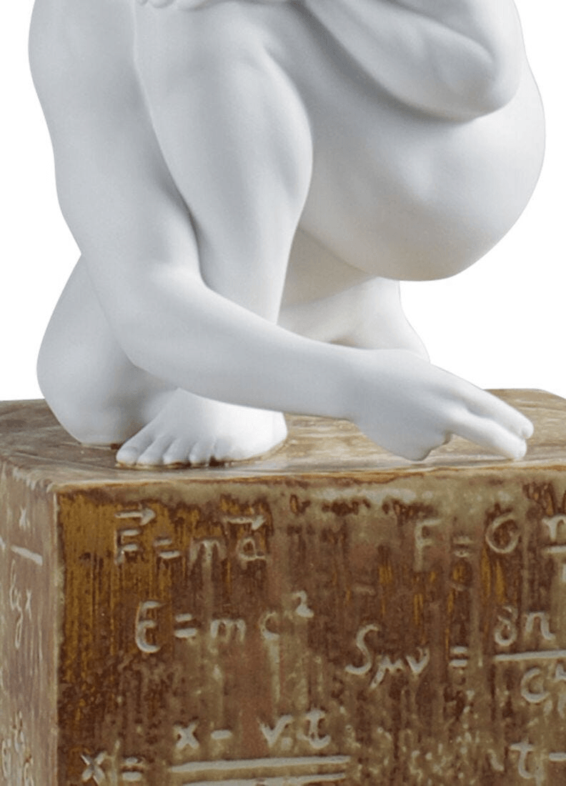 Lladró - Scientia Table Lamp sculpture base with porcelain figurine and engraved physics formulas