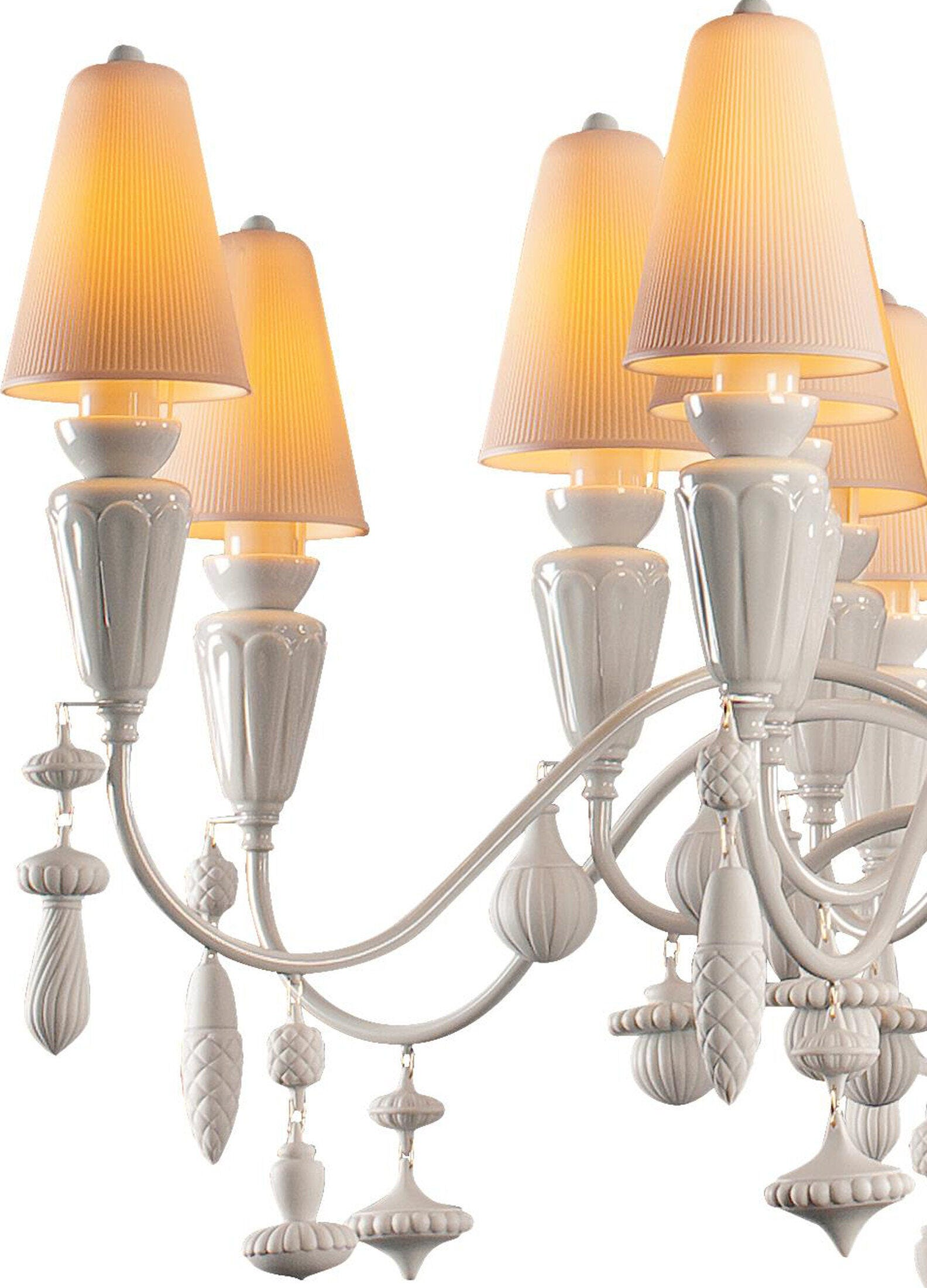 Lladró - Ivy and Seed 16 Lights Chandelier - White