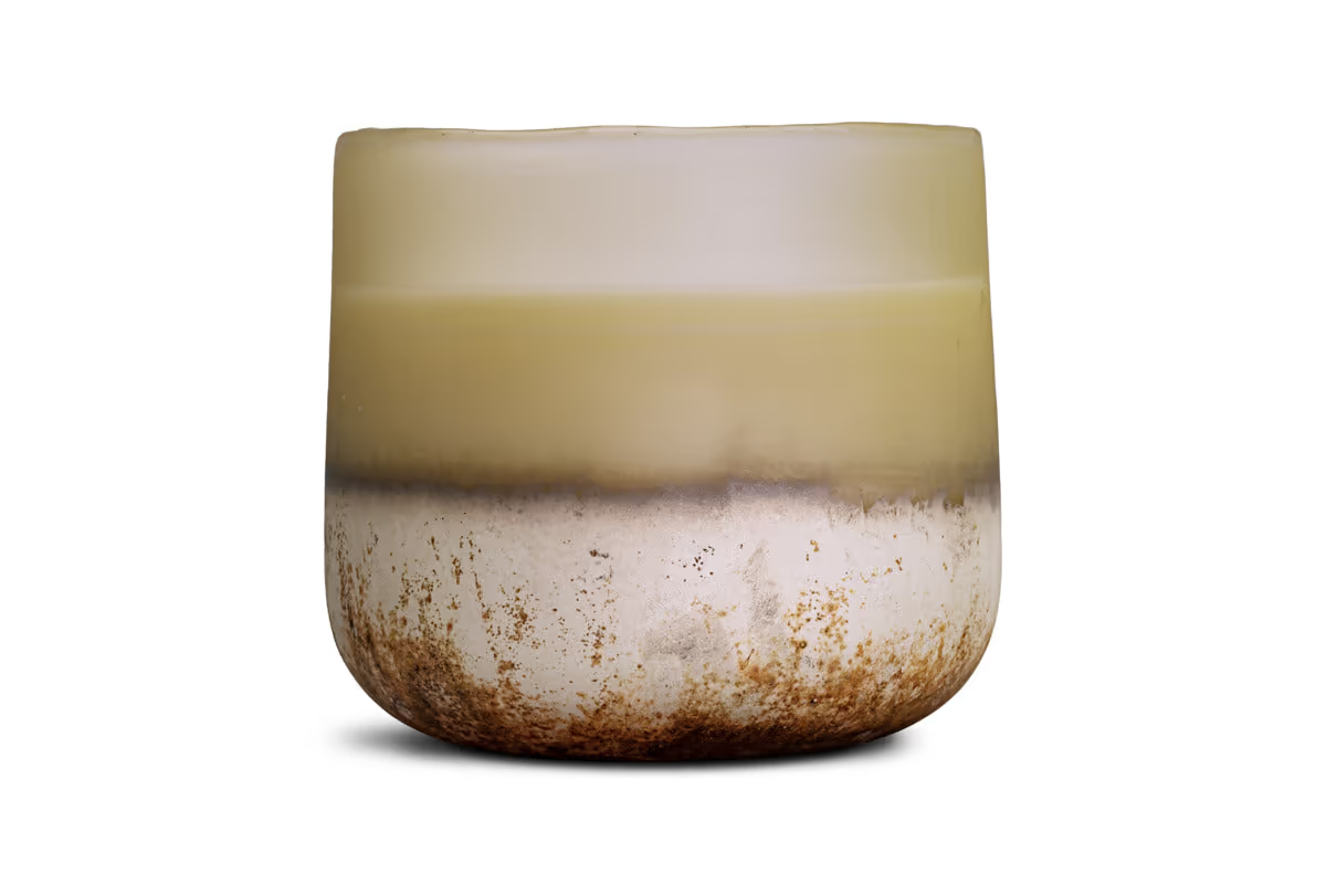 Nkuku - Oakmoss & Rose 3 Wick Scented Candle - Yellow