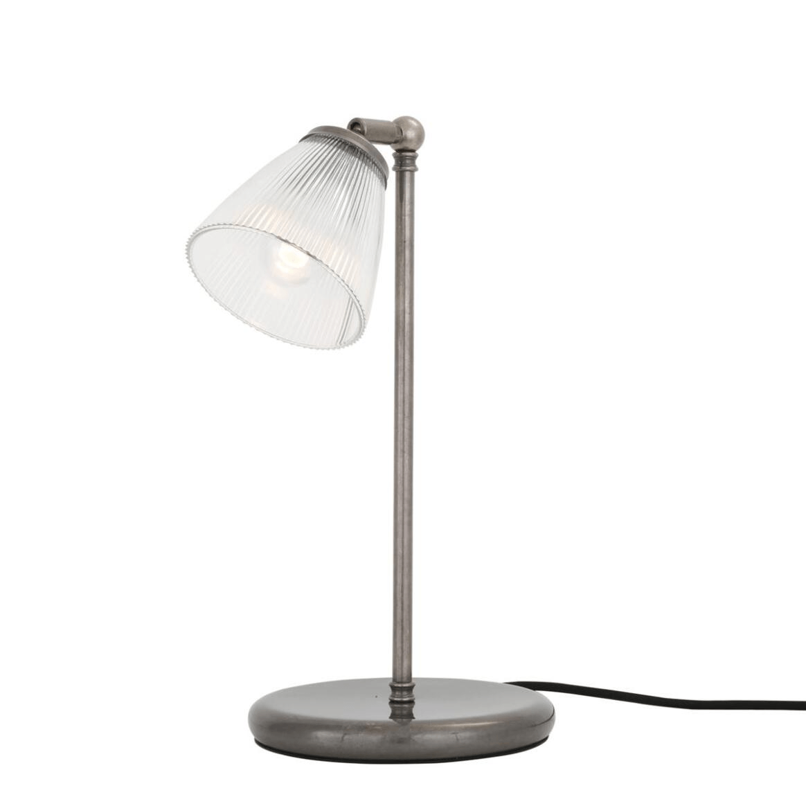 Mullan Gadar Industrial Prismatic Glass Table Lamp - Antique Silver Finish