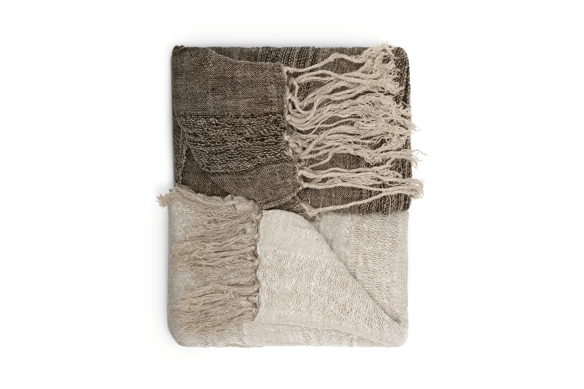 Nkuku - Munir Linen Throw - Charcoal