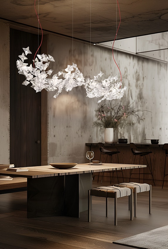 Slamp - Hanami Suspension Lamp - Large - Prisma - Red Wire
