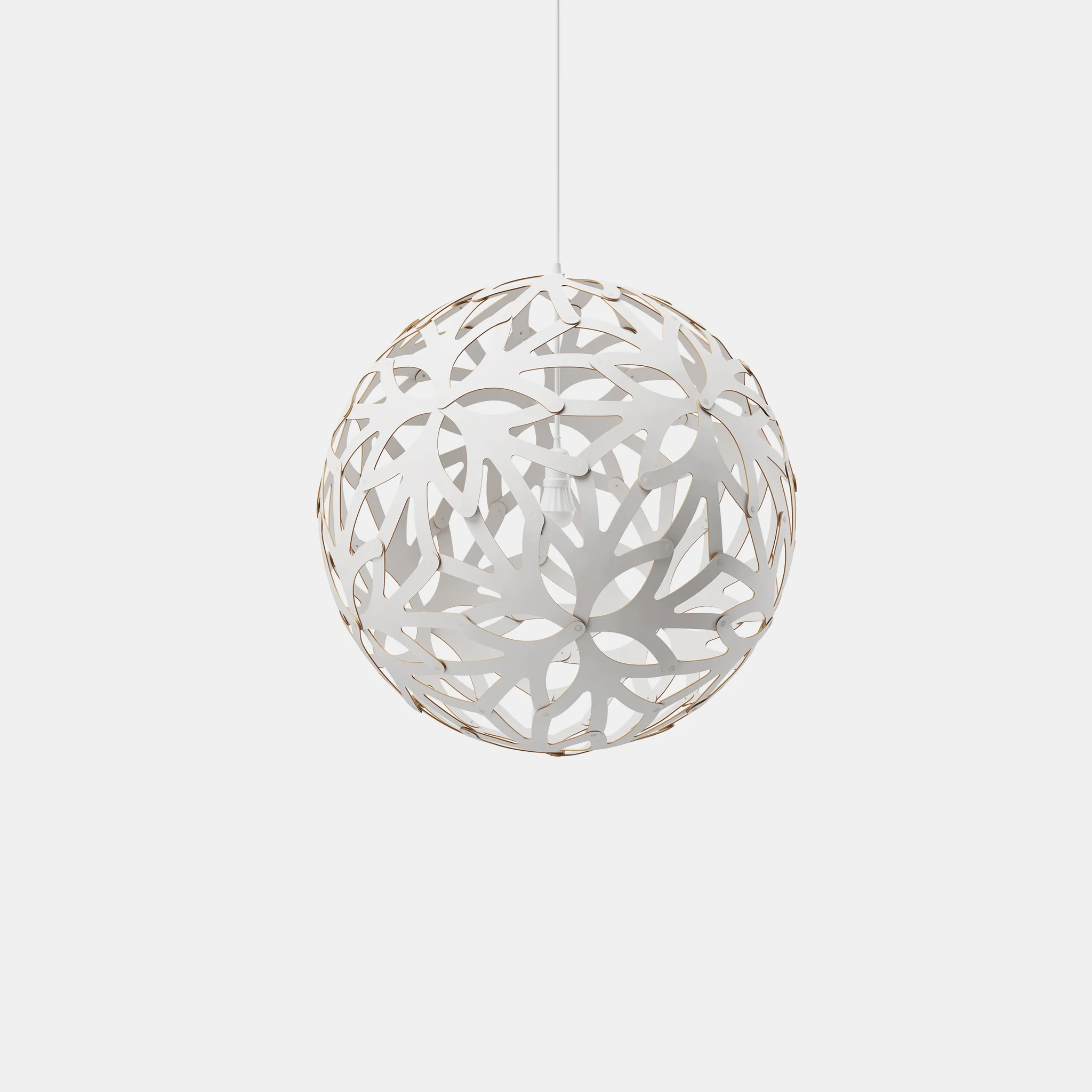 David Trubridge Floral Pendant Light - 400mm (16") - White 2 Sides
