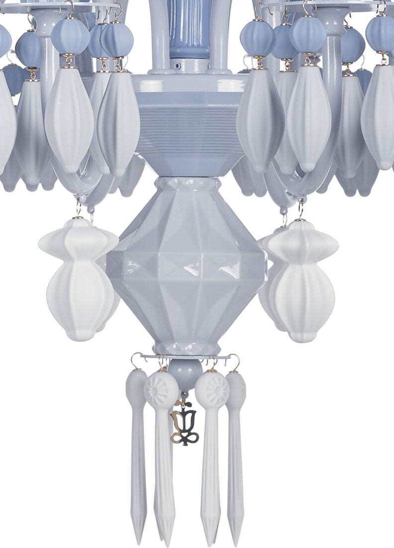 Lladró - Belle de Nuit 12 Lights Chandelier - Blue