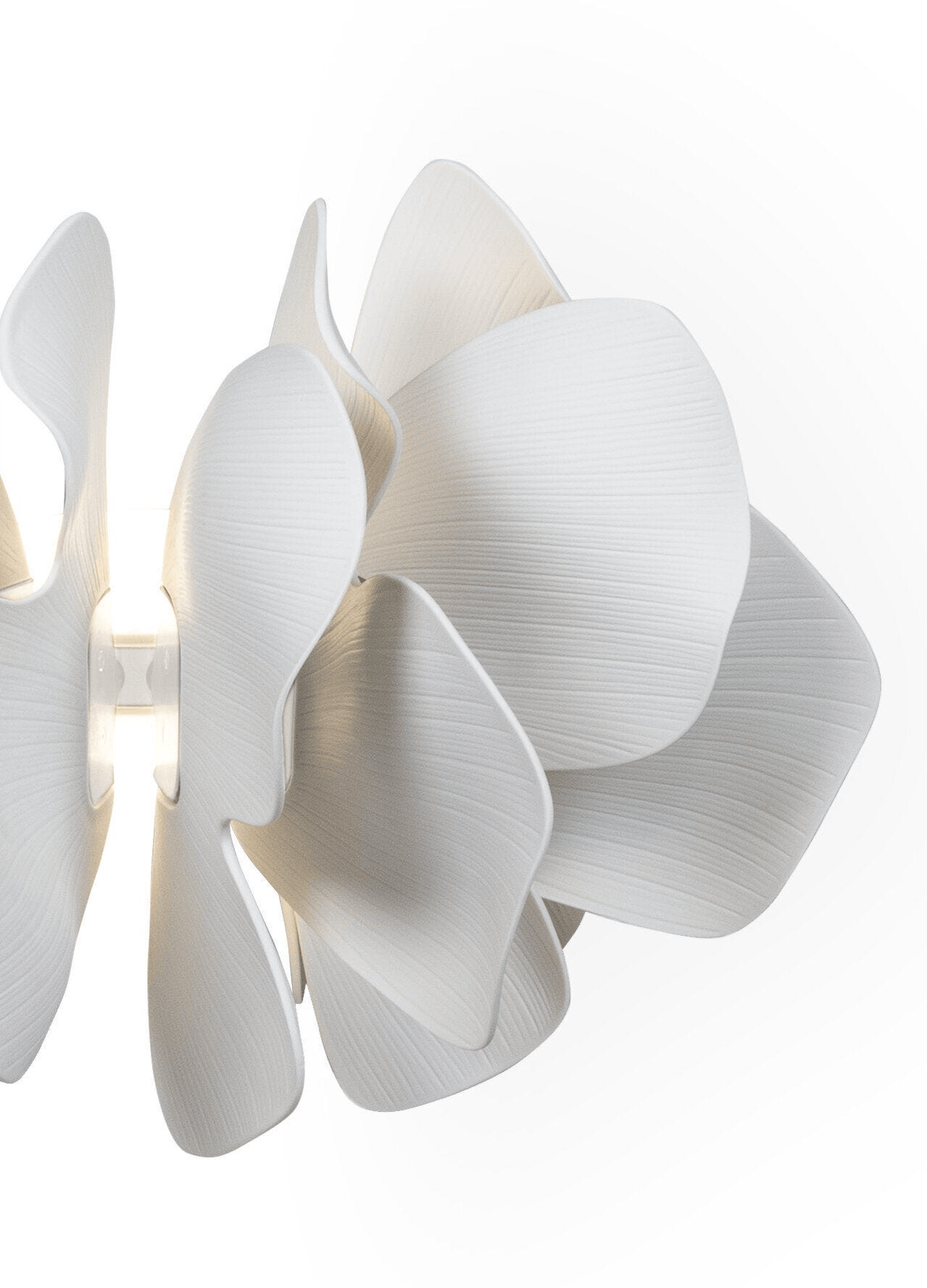Lladró - Nightbloom Wall Sconce - White featuring handcrafted porcelain petals.