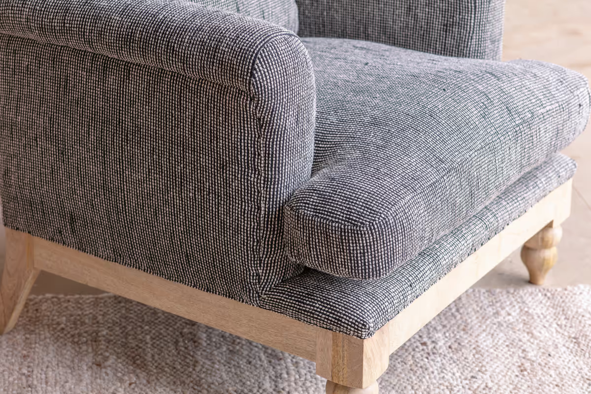 Nkuku - Maganda Cotton Armchair - Charcoal