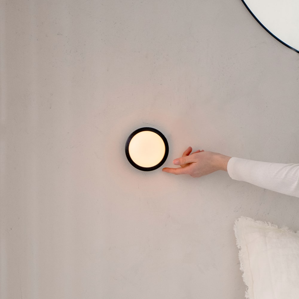 Humble Lights - Bee Wall Light Black Frosted
