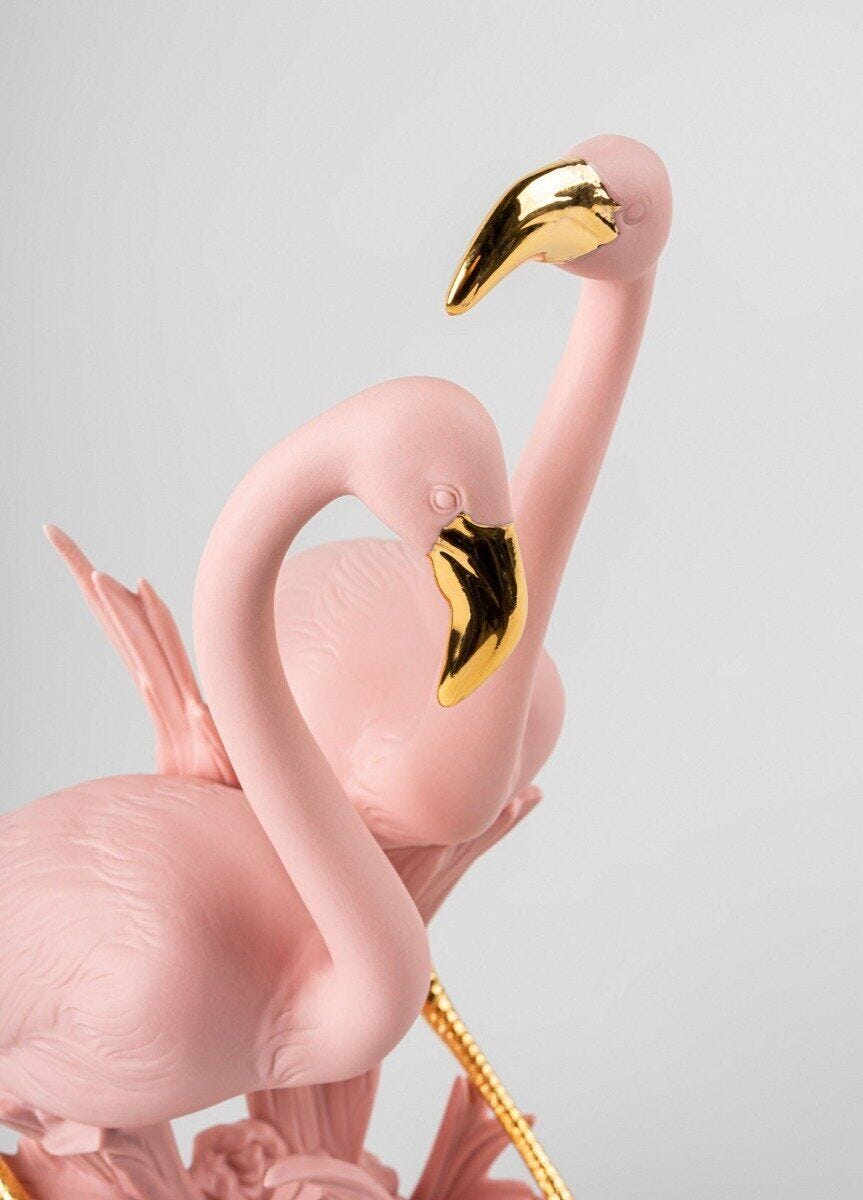 Lladró - The Flamingos Sculpture - Pink