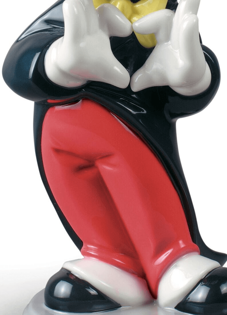 Lladró - Mickey Mouse Figurine detailed close-up with glossy porcelain finish.