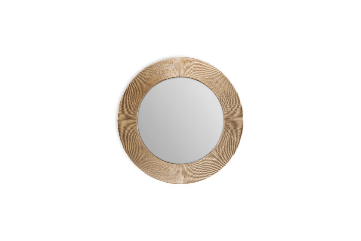 Nkuku - Putali Etched Mirror - Antique Brass