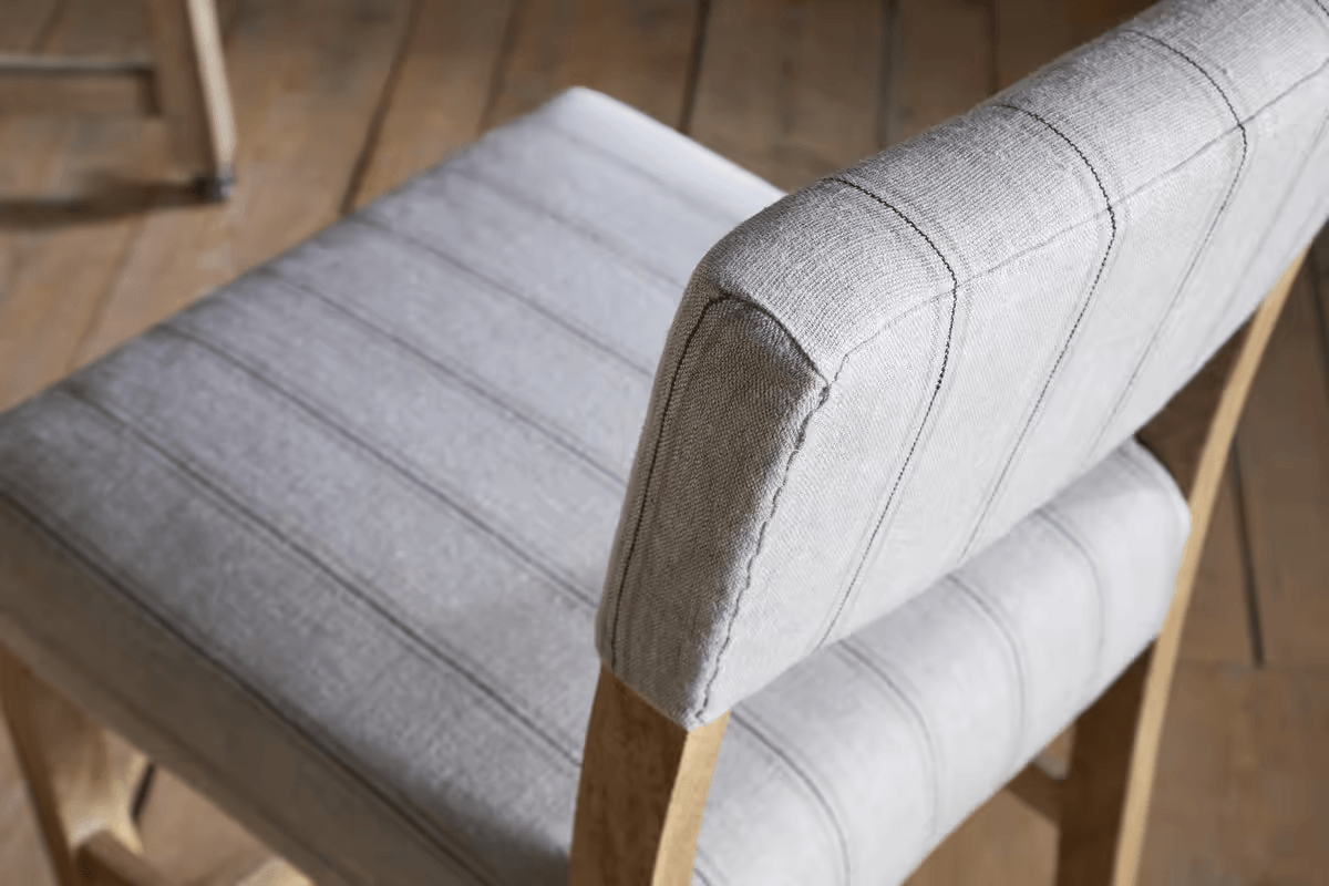 Nkuku - Nidhi Linen Upholstered Counter Chair - Natural