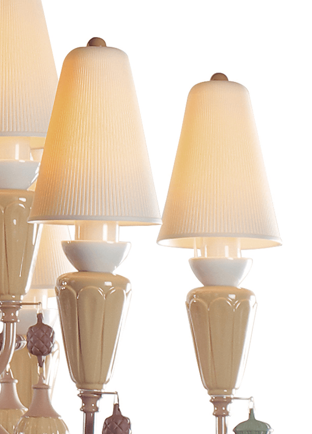 Lladró - Ivy and Seed 20 Lights Chandelier - Spices featuring elegant porcelain lamps.
