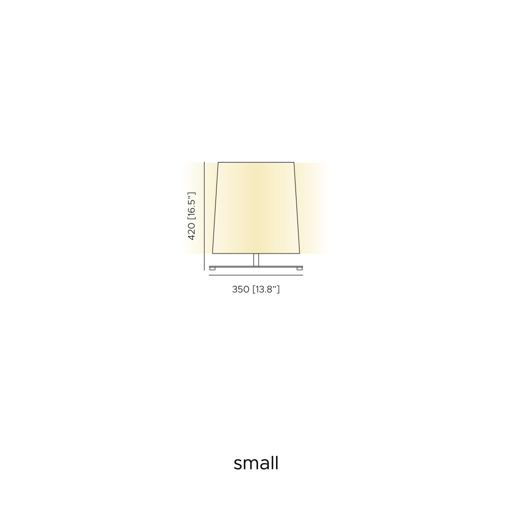 Contardi Lighting Ovale Table Lamp - Small - Matt Light Satin Bronze - White Cotton 800