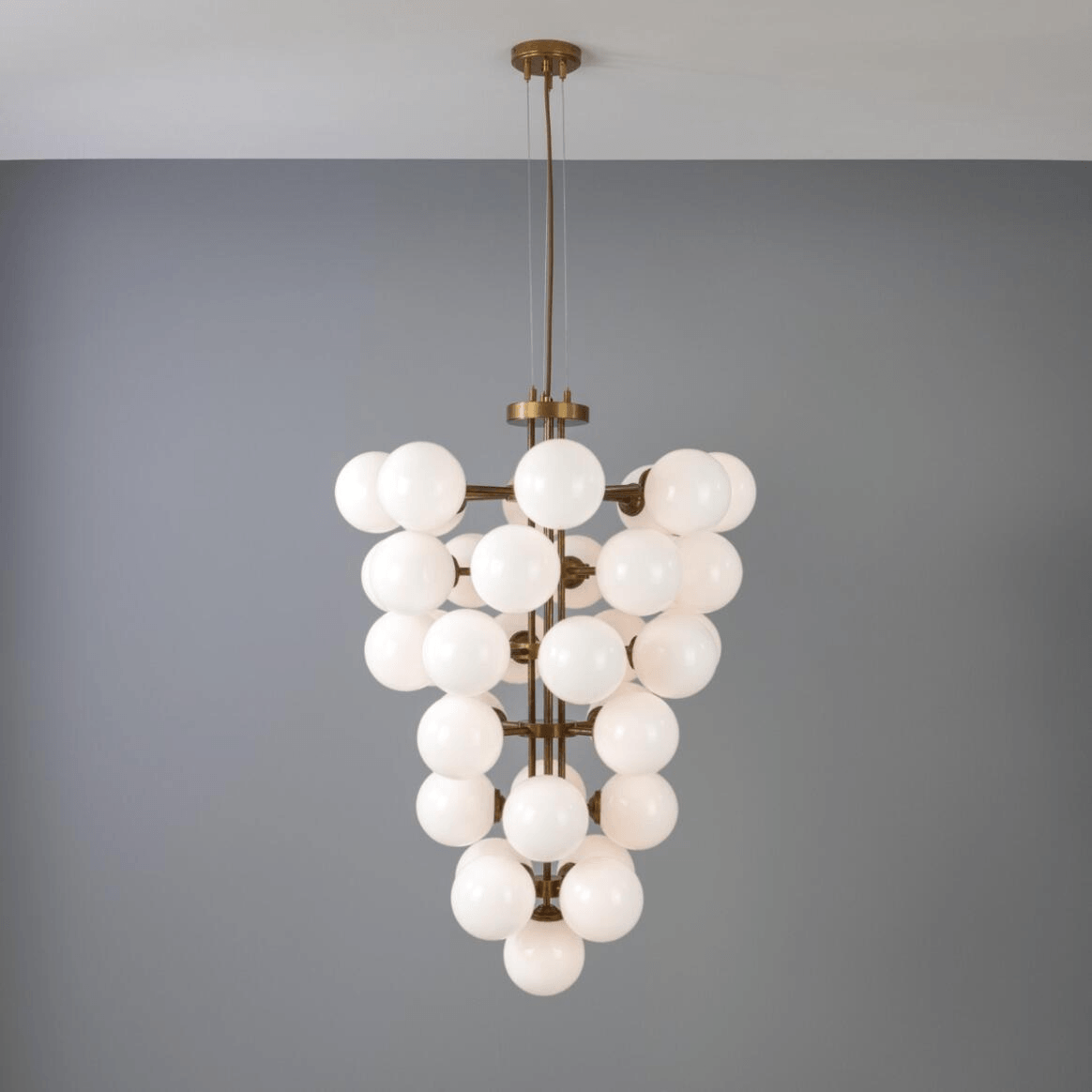 Mullan Merlot Grape Glass Cluster Chandelier 102cm IP20 - Antique Brass Finish