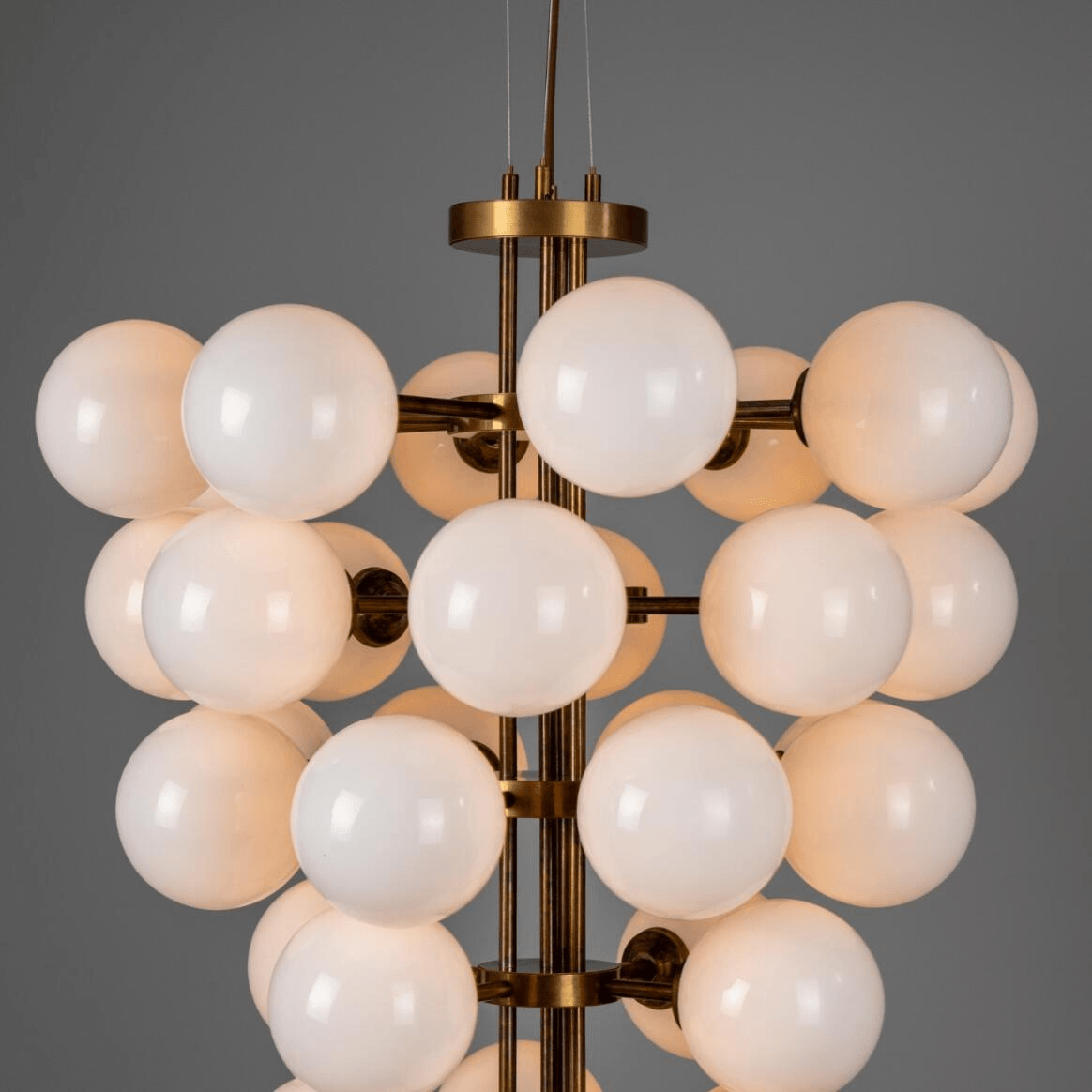 Mullan Merlot Grape Glass Cluster Chandelier 102cm IP20 - Antique Brass Finish