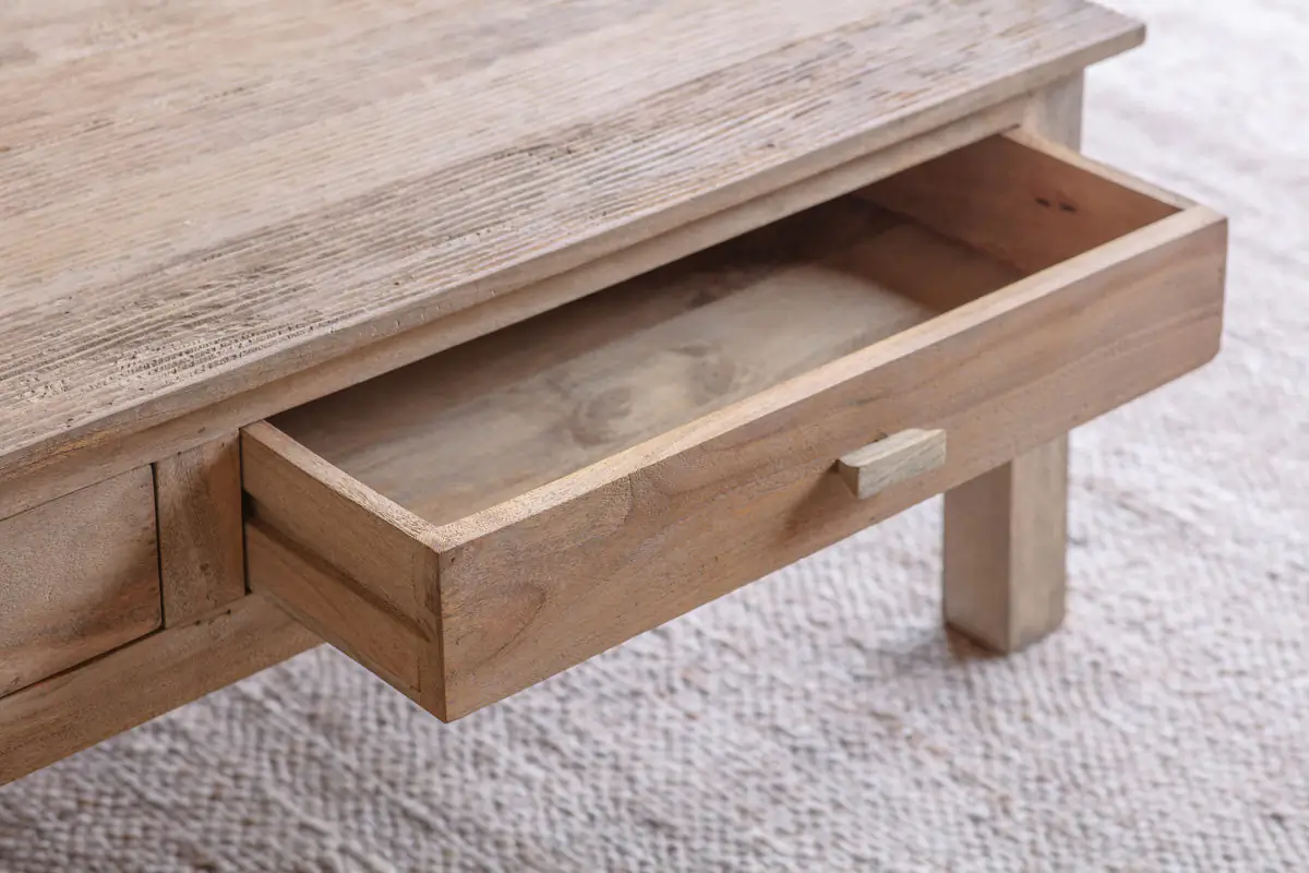 Nkuku - Laali Grooved Mango Wood Coffee Table - Natural