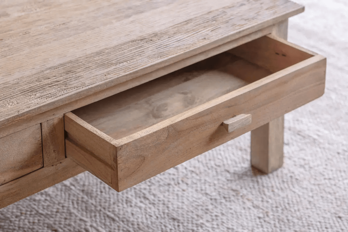 Nkuku - Laali Grooved Mango Wood Coffee Table - Natural