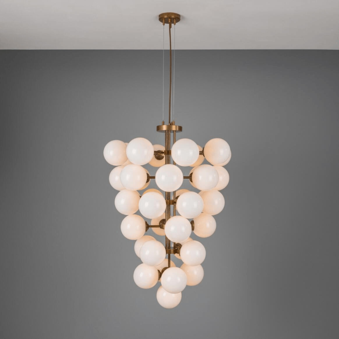 Mullan Merlot Grape Glass Cluster Chandelier 102cm IP20 - Antique Brass Finish