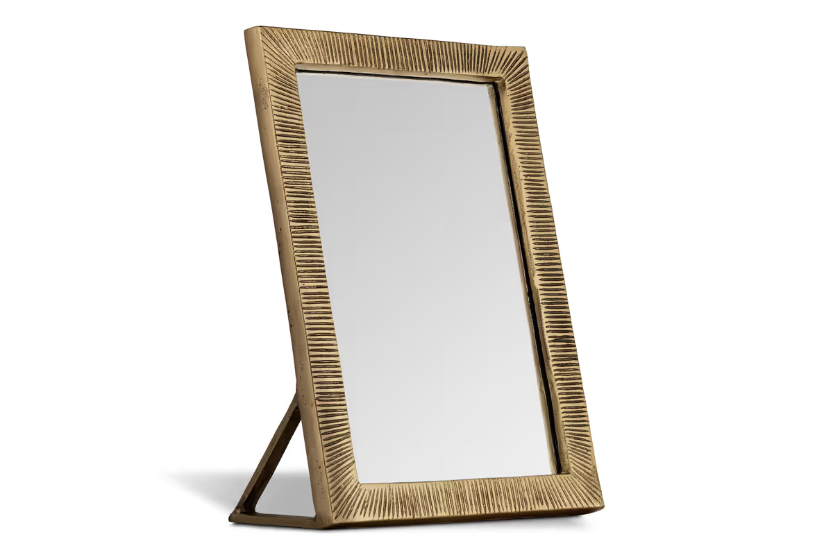 Nkuku - Baja Standing Mirror - Antique Brass