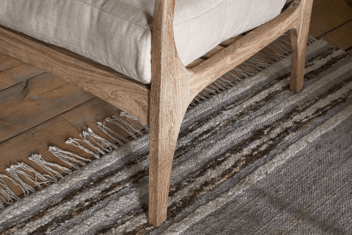 Nkuku - Jaya Acacia Wood & Linen Occasional Chair - Natural