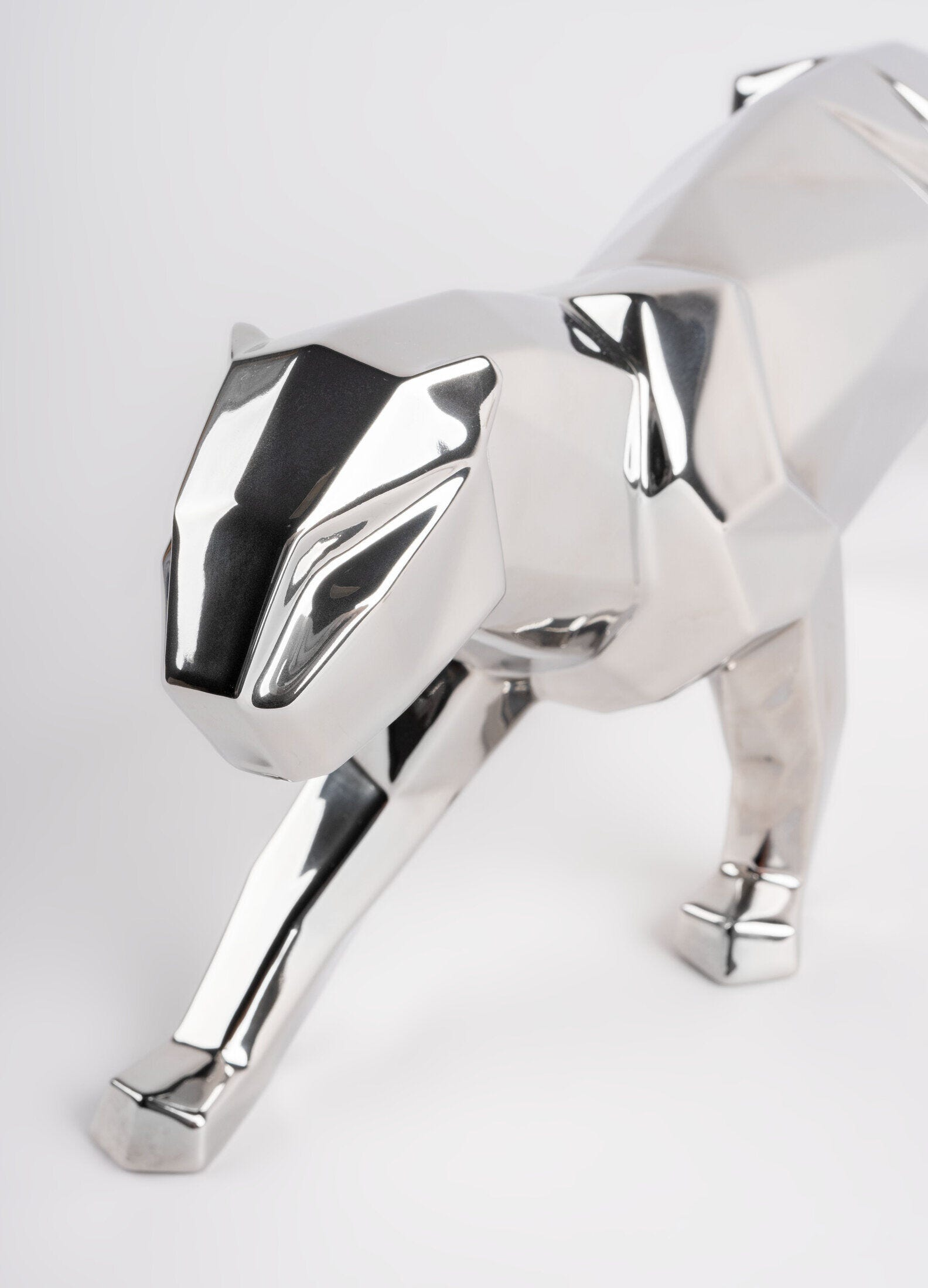 Lladró - Panther Sculpture - Silver