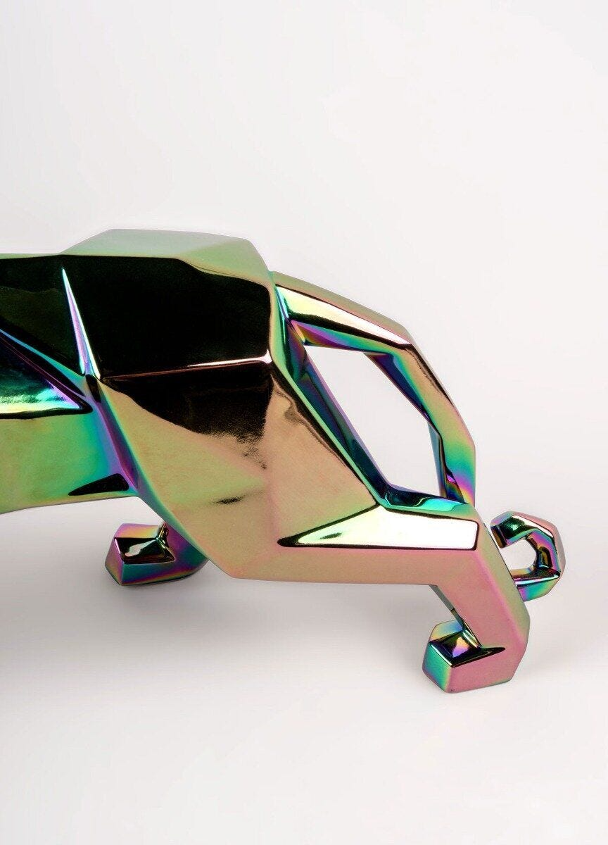 Lladró - Panther Sculpture - Golden