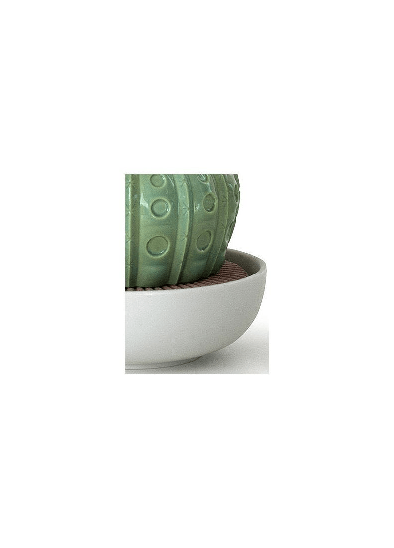 Lladró - Astrophytum Cactus Diffuser - Gardens of Valencia Scent in porcelain with a green cactus design.