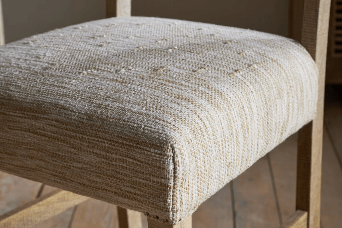 Nkuku - Zoha Cotton & Jute Upholstered Counter Chair - Natural