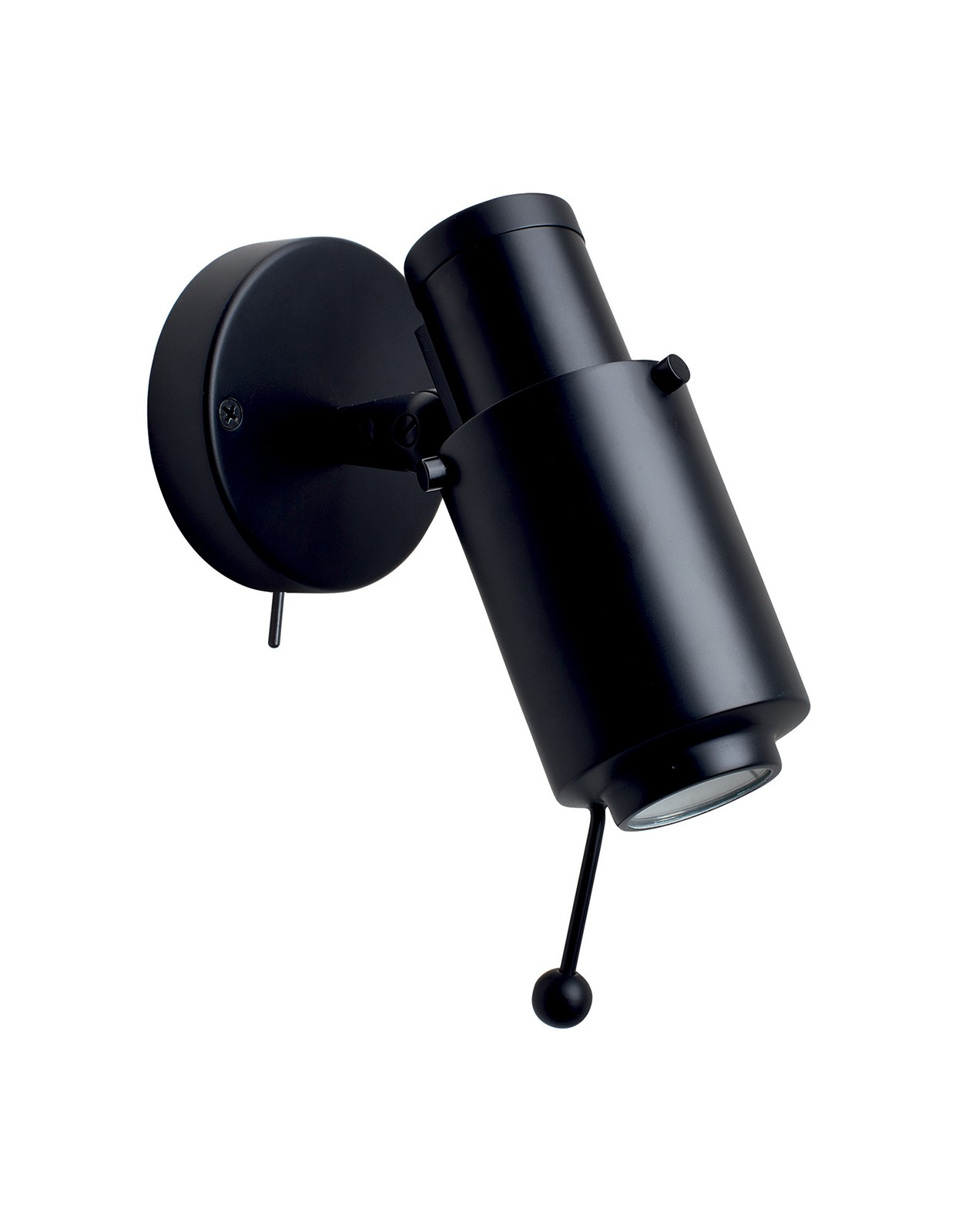 Dcw-Editions - Biny Spot Bedside Wall Lamp - Black-Black- Stick - With Switch