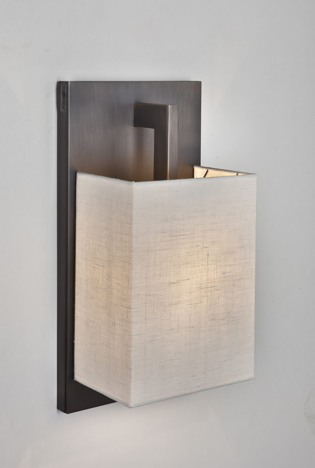 Contardi Heritage Wall Coconette Lamp - White Linen Shade - Brushed Bronze Frame