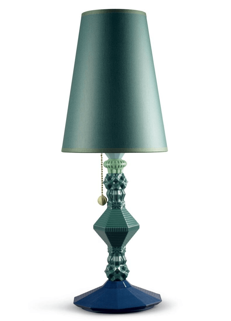 Lladró - Belle de Nuit Table lamp - Green, a decorative porcelain lamp with a striking design.