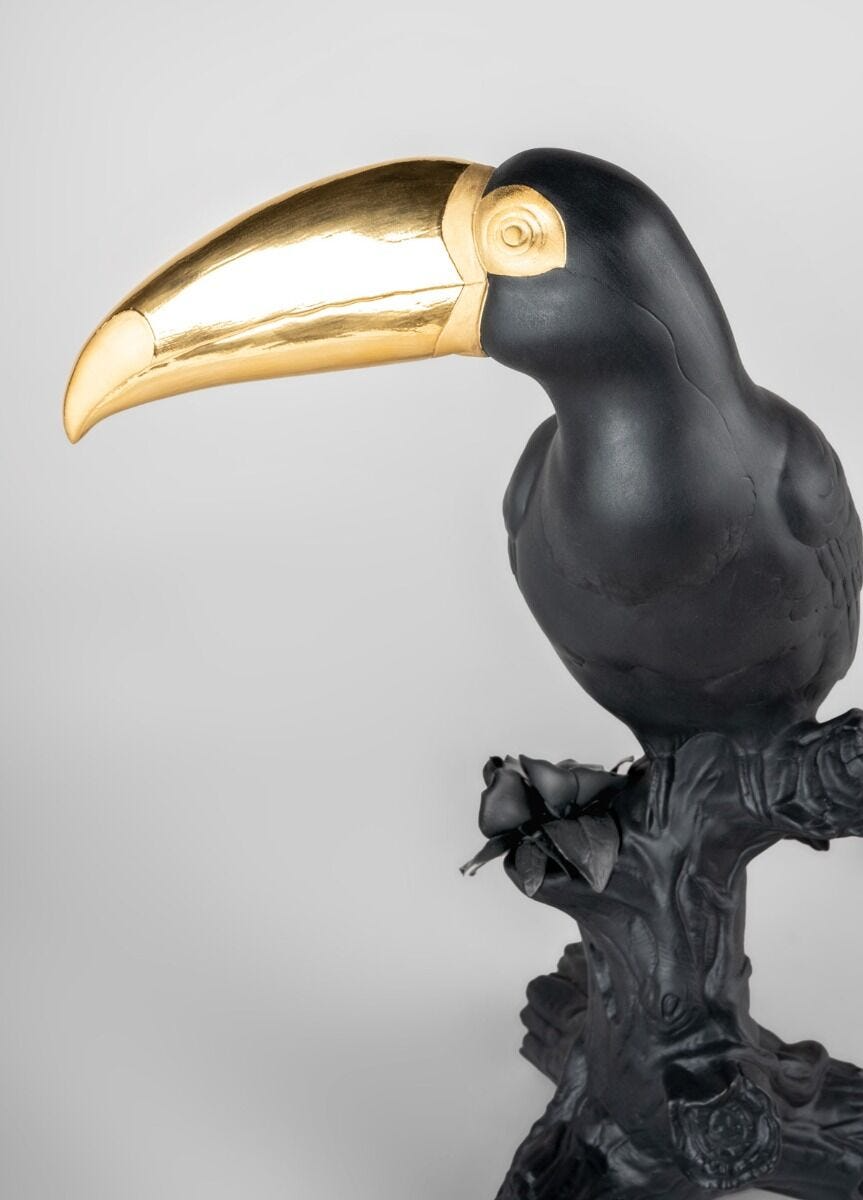 Lladró - Toucan Sculpture - Black-gold - Limited Edition