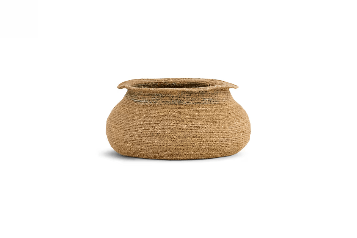 Nkuku - Rana Short Basket - Natural & Moss