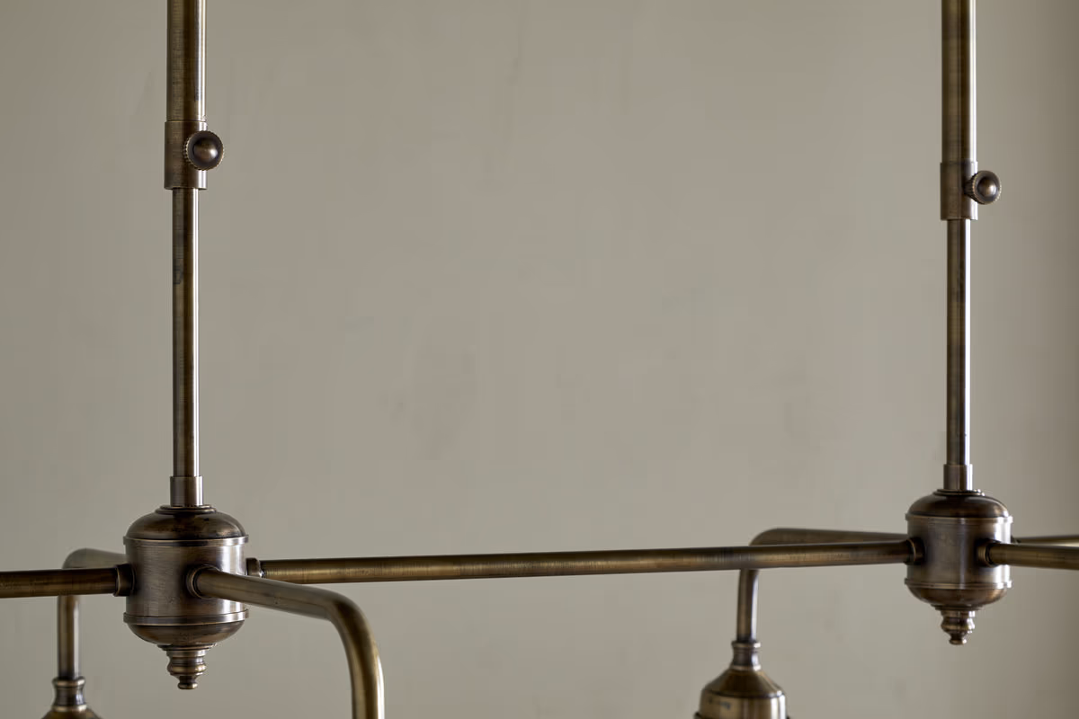 Nkuku - Kakira Chandelier Pendant - Antique Brass & Clear