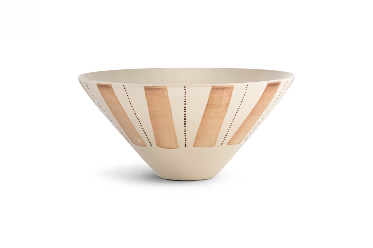 Nkuku - Patthar Serving Bowl - Cream & Clay - Medium