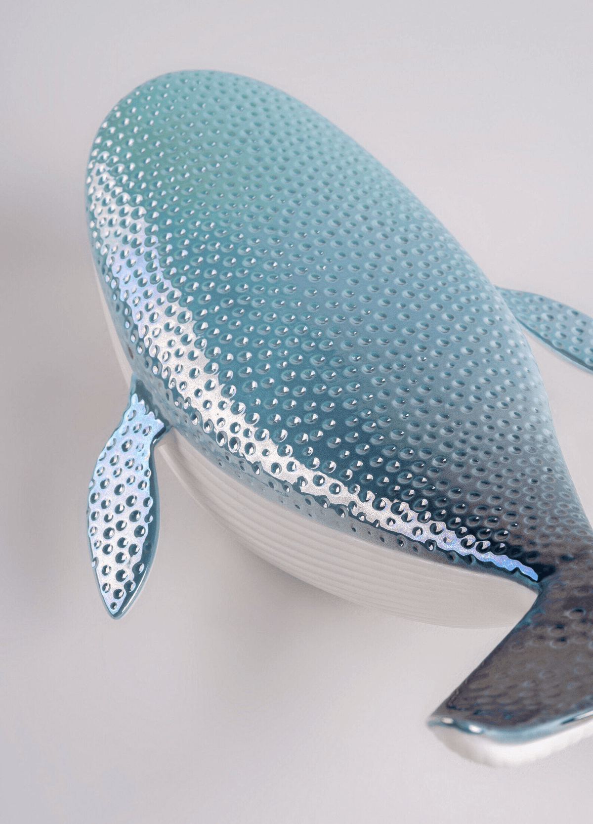 Lladró - Little Whale decorative porcelain piece in white and blue finishes.