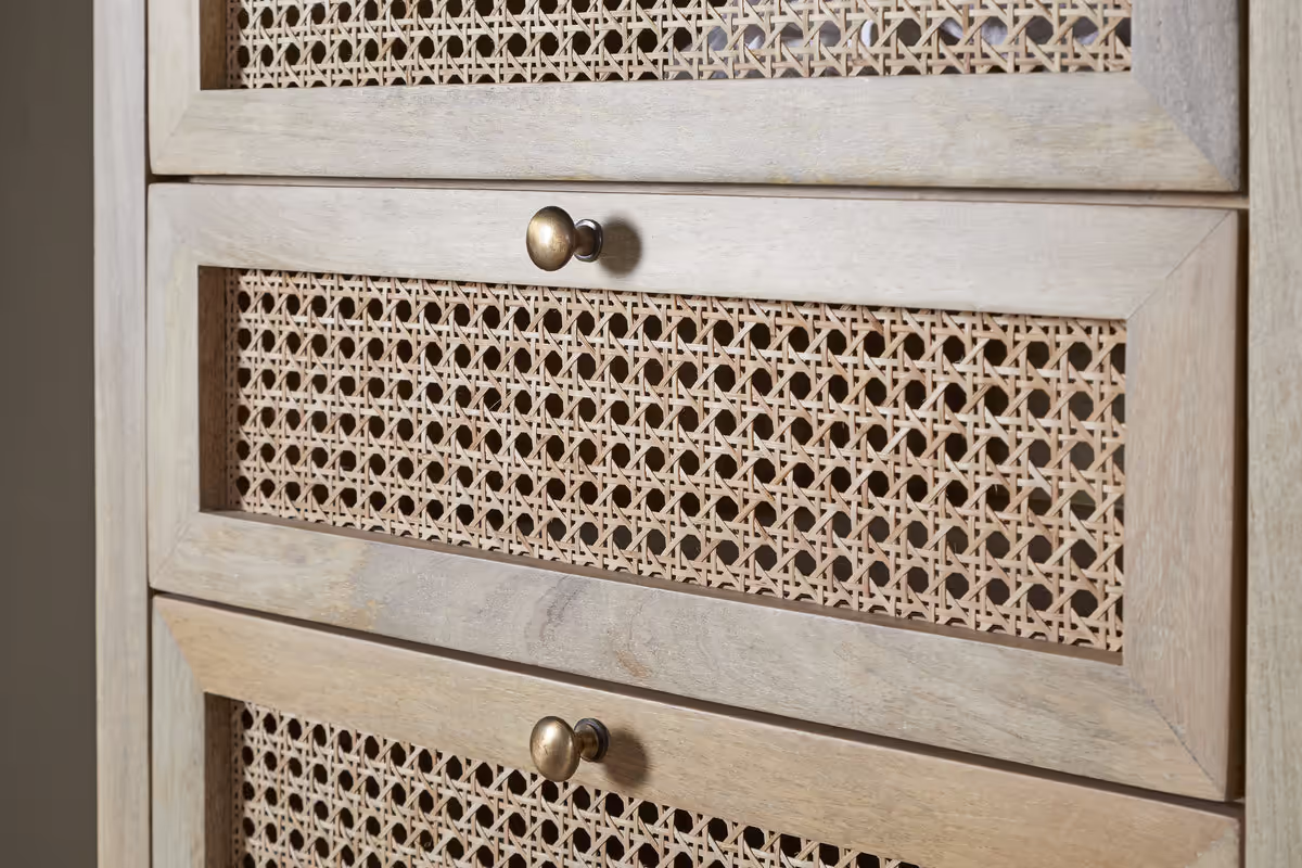 Nkuku - Kanz Mango Wood Tall Boy Chest of Drawers - Natural