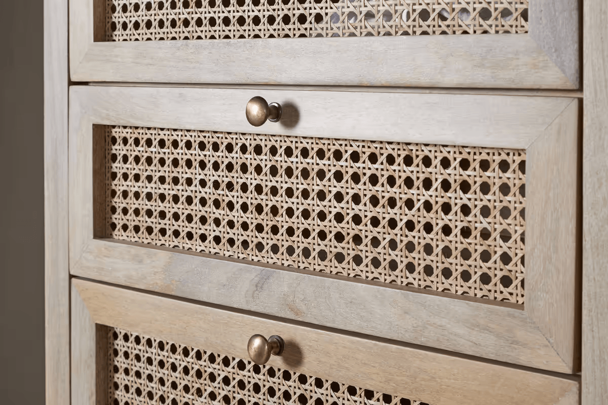 Nkuku - Kanz Mango Wood Tall Boy Chest of Drawers - Natural