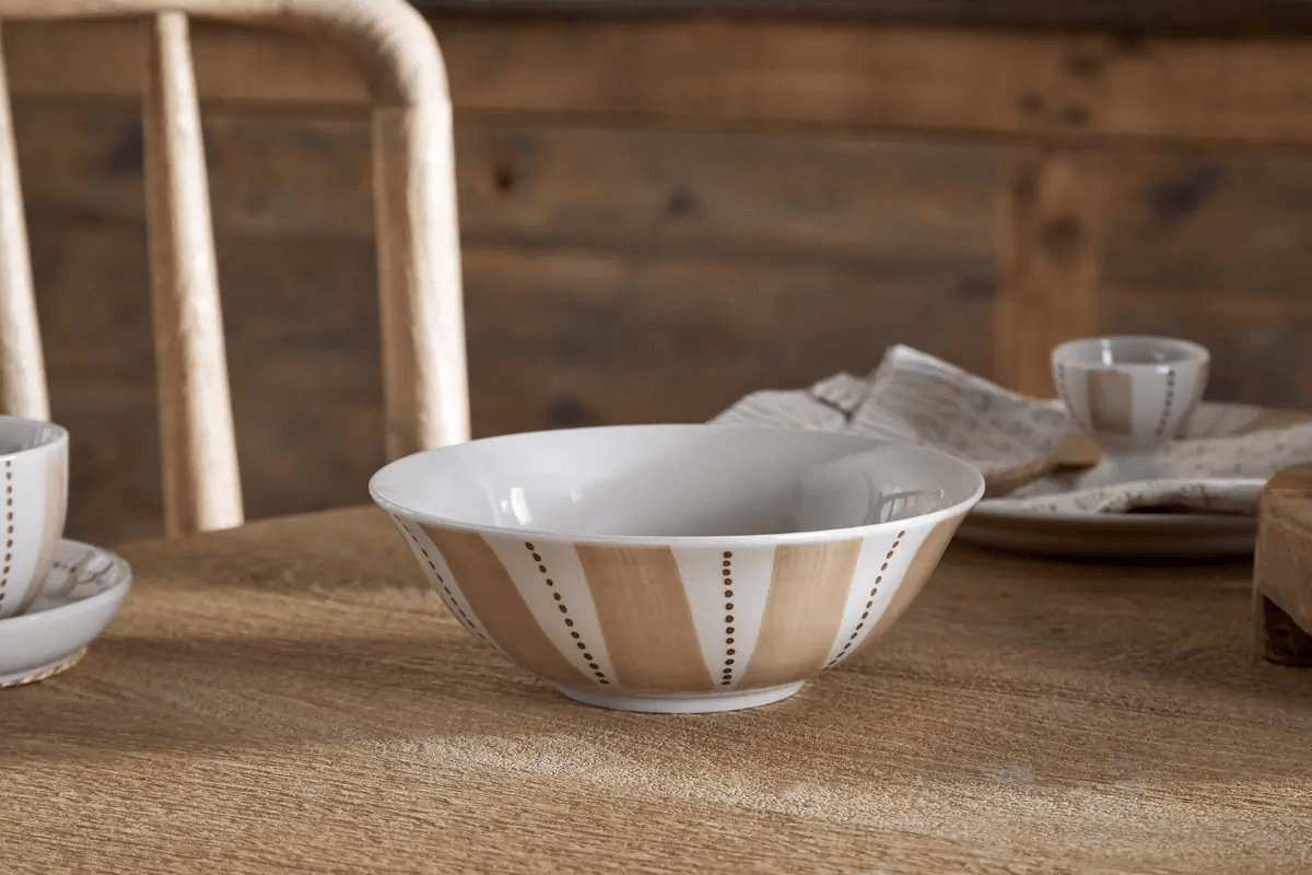 Nkuku - Patthar Cereal Bowl - Cream & Clay